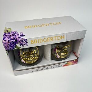 Rare Bridgerton Stemless Wine Glasses Official Netflix Shondaland Gift in Box